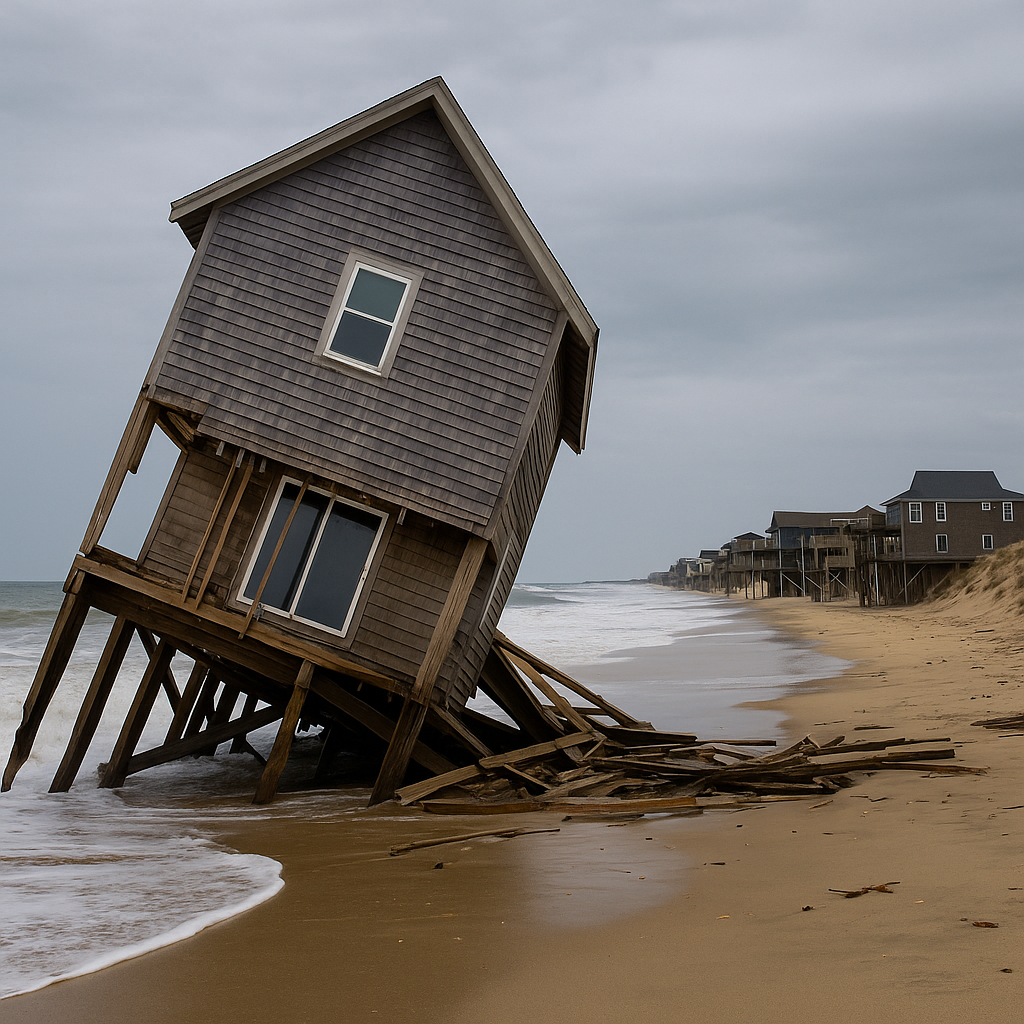 Buxton Oceanfront Cleanup Set After Series of Home Collapses